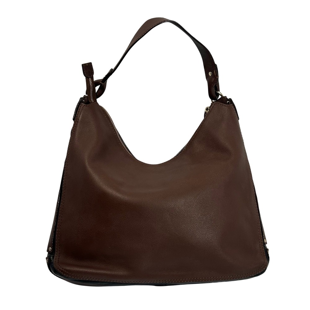 Kate Spade New‎ York Leather Hobo Shoulder Bag Purse Brown Gold Tone Hardware - Picture 2 of 16